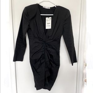 ZARA black mini wrapped dress
